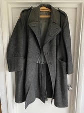 Rare Vintage Cold War Swedish Civil Defence Wool Trench coat  1950-70s Unisex M