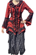 Steampunk Outfit Corset Jacket Bustle Skirt Gothic Victorian Halloween Costume