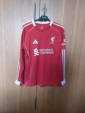 Liverpool 25/26 Home Shirt Long Sleeve Fan Version Size L Adidas Brand New
