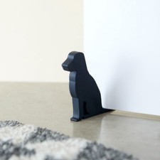 Door Stop Stopper Black Dog