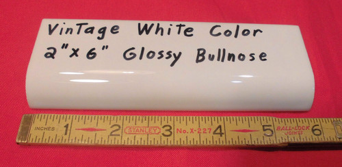 Vintage white glossy 2 - 1, 2"