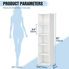 5 Tier Wooden Bookcase Shelf