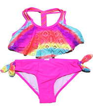Girls Bikini Swimwear Tie Dye Ages 6 - 14 Swimming Costume Swim Crochet Rainbow