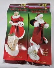 Premier Porcelain Traditional Santa Mrs Claus 17" Porcelain Doll Making Kits Set
