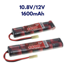 10.8v / 12v  Premium Airsoft AEG NiMH Battery Packs + Custom Connector- 1600mAh