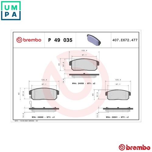 Brake pad set - pad,
