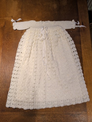 Crocheted lined christening - crocheted,