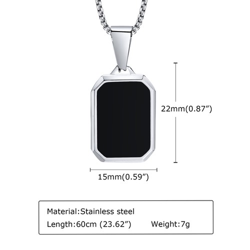 Men stainless steel necklace - stainless,