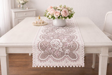 Bess Lace Table Runner Pink