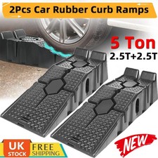 2pcs Portable 5 Ton Plastic Car Rubber Curb Ramps Lift Jack Kerb Ramp Heavy Duty