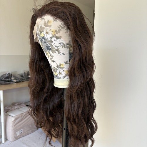 Dark brown long wavy - brown,