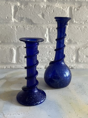 Pair vintage hand blown - pair,