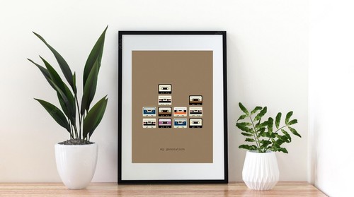 Cassettes 1980s graphic - 1980s,