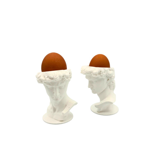 David bust egg cups white - bust,