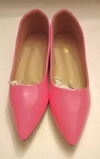 A PAIR OF LADIES PINK STILLETTO HEEL  POINTY TOE SHOES UNUSED BOXED.