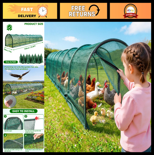 Flexible 6ft chicken tunnel - 23.6ft,
