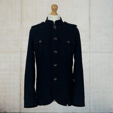 Pretty Green Wool Military Lennon Tunic - Jacket In Navy Blue Size Large