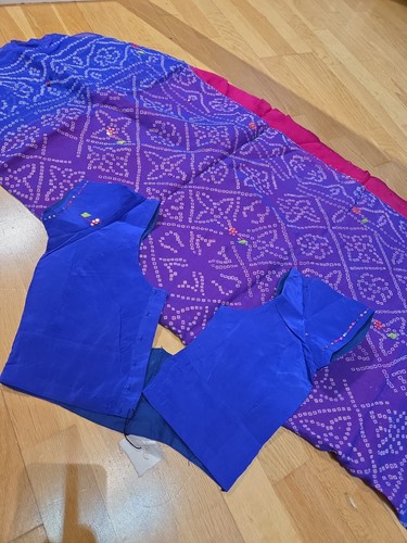 Blue and pink chiffon - blue,