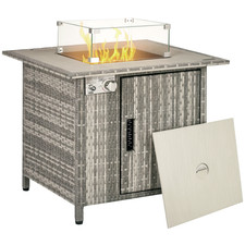 Outsunny rattan gas fire - fire, pit