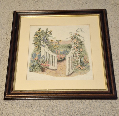 Vintage framed embroidery - vintage,