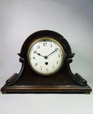 Antique Grimshaw Baxter Elliott G.B & E Napoleon Hat Wood Cased Mantle Clock