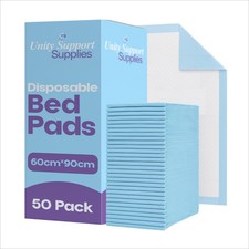 50 x Premium Incontinence Bed Pads, Ultra Absorbent Protection Sheets 90cmx60cm