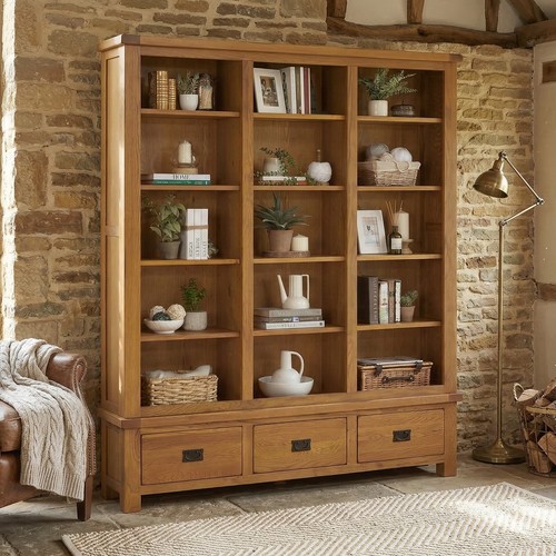 Bookcase with drawers rustic - bookcase,