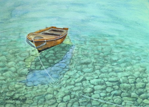 Hyperrealism sea boat original - boat,