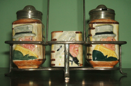Vintage cruet set salt - set, pepper