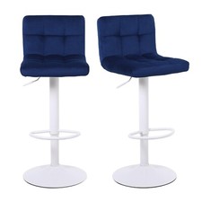 2 X Blue Velvet Bar Stools