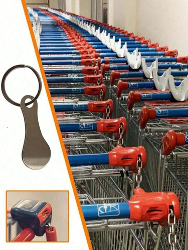 Trolley coin keyring - keyring, reusable