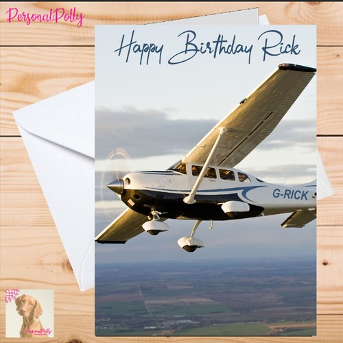 Personalised cessna card plane - card,