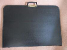 Black Faux Leather effect zipped art portfolio carry file A2