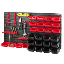 KCT 46 PCS WALL MOUNT TOOL RACK ORGANISER GARAGE DIY BIN STORAGE HOLDER SHELVES