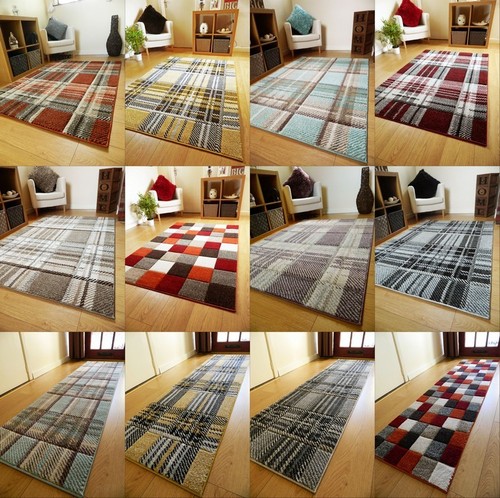 Modern rugs tartan design - tartan,