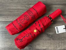 MOSCHINO DOUBLE QUESTION MARK UMBRELLA & STORAGE POUCH STITCH LOGO BNWT