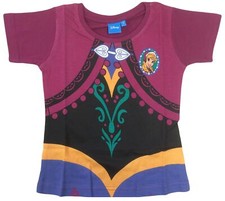 Girls Costume T Shirt Frozen Anna Fancy Dress NEW