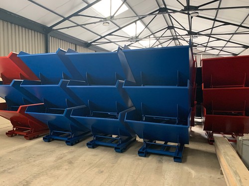 Forklift tipping skip - tipping, skip/