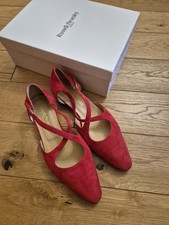 Russell & Bromley Paris Pointy Red Suede Shoes Size 39