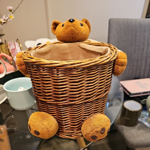 Vintage wicker teddy - wicker, bear
