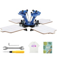 4 Color 4 Station Silk Screening Screenprint Press Screen Printing Machine