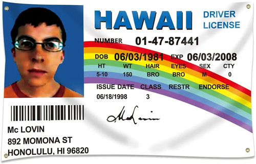Mclovin flag fake - flag, driver