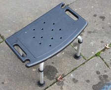 HomCom Shower stool chair black - height adjustable 36-54cm  136kg max