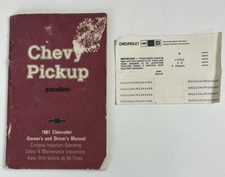 Original 1981 Chevy Pickup Owner's and Driver's Manual Gasoline