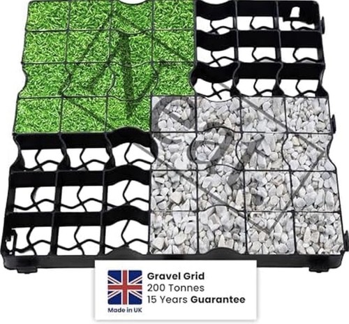 Gravel grass grid driveway - x,