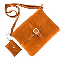 Womens Suede Leather Crossbody