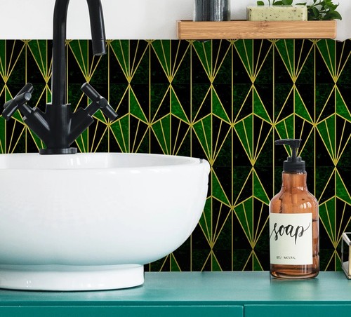 25pcs green gold mosaic - 25pcs,