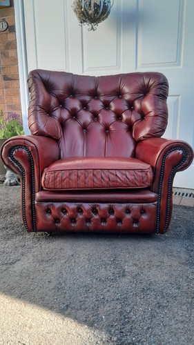 Vintage leather chesterfield - leather,