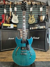 Reverend Manta Ray HB Sky Blue Flame Maple 2018 Semi-Hollow Electric Guitar