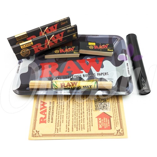 Raw camo rolling tray - rolling, set